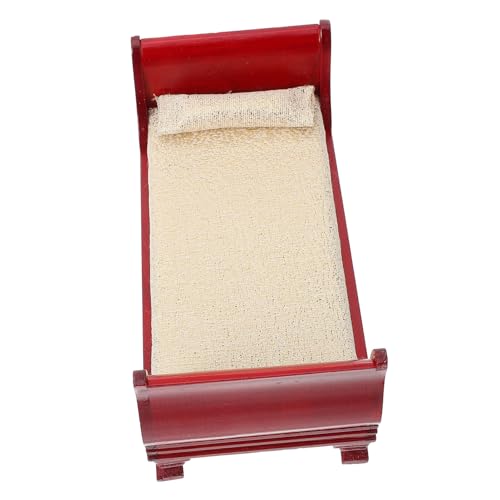 Hohopeti Mini Möbel Einzelbett Säuglingsspielzeug Miniatur-Einzelbett Hausmöbel Puppenhausbett Puppenhauszubehör Puppenhausminiaturen Puppenbett Zubehör für Puppenhäuser hölzern rot Hohopeti Mini Möbel Einzelbett Säuglingsspielzeug Miniatur-Einzelbett Hausmöbel Puppenhausbett Puppenhauszubehör Puppenhausminiaturen Puppenbett Zubehör für Puppenhäuser hölzern rot von Hohopeti