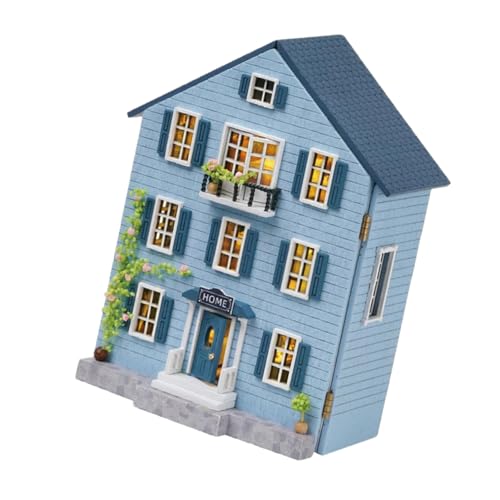 Hohopeti Miniatur DIY Holz Puppenhaus Bausatz mit Möbeln Kleines Mini Haus Modell für Erwachsene Tragbares Tiny House Kit als Kreative Weihnachtsdeko und Hohopeti Miniatur DIY Holz Puppenhaus Bausatz mit Möbeln Kleines Mini Haus Modell für Erwachsene Tragbares Tiny House Kit als Kreative Weihnachtsdeko und von Hohopeti