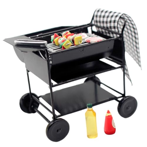 Hohopeti Realistisches Mini-grillmodell Miniatur-kochgeschirr-Set Rollenspiel-grillständer Miniaturmöbel Für Jungen Und Mädchen von Hohopeti