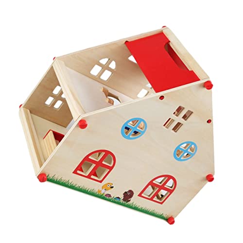 Hohopeti Miniatur Holzhaus Für Kinder Exquisites Puppenhaus Mit Schlafzimmer Simulationsfamilienvilla Tragbares Design Für Kreatives Spielen Ideal Für Jungen Und ädchen von Hohopeti