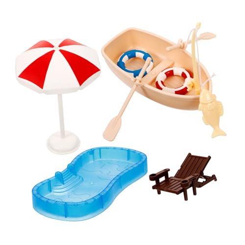 Hohopeti Miniatur Strandstuhl Set Für Puppenhaus Schwimmbecken Und Boot Miniatur öbel Für Mikrolandschaften Ideal Für Stranddeko Und Sandspielzeug von Hohopeti