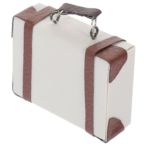 Hohopeti Miniaturmodell Weißer Miniaturkoffer Vintage Stil Puppenhaus Zubehör Kleine Reise Hartschalen Aktentasche Dekoration für Puppenhaus Sammlung Hohopeti Miniaturmodell Weißer Miniaturkoffer Vintage Stil Puppenhaus Zubehör Kleine Reise Hartschalen Aktentasche Dekoration für Puppenhaus Sammlung von Hohopeti