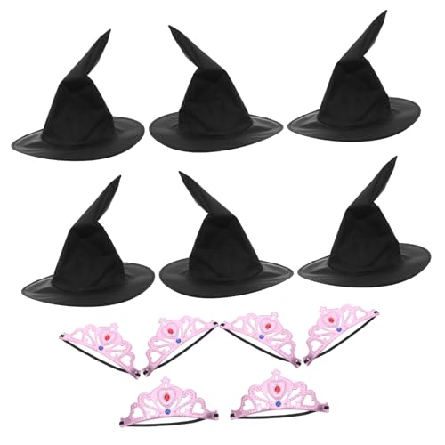 Hohopeti Prinzessinnenkrone und Hexenhut Set Weiche Rosa Kronen und Schwarze Zauberhüte Kindergeburtstag Kostüm Accessoires für Mädchen Vielseitige Partydekoration für Drinnen und Draußen Hohopeti Prinzessinnenkrone und Hexenhut Set Weiche Rosa Kronen und Schwarze Zauberhüte Kindergeburtstag Kostüm Accessoires für Mädchen Vielseitige Partydekoration für Drinnen und Draußen von Hohopeti