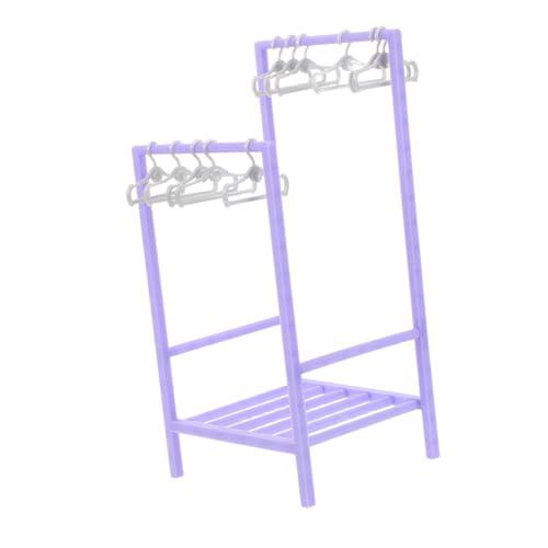 Hohopeti Puppenkleidung Bügel Miniatur Kleiderständer mit Kleiderbügeln für Puppenhaus Garderobe Spielzeugzubehör Kunststoff Organizer Hohopeti Puppenkleidung Bügel Miniatur Kleiderständer mit Kleiderbügeln für Puppenhaus Garderobe Spielzeugzubehör Kunststoff Organizer von Hohopeti