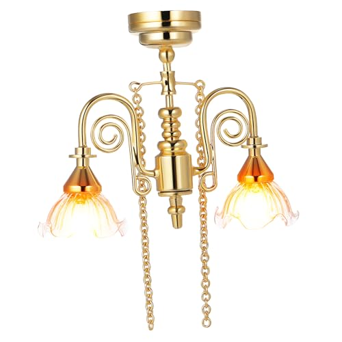 Hohopeti Realistische Miniatur Puppenhaus Deckenlampe Metall Mini LED Licht mit Magnetbefestigung für Puppenhausmöbel Wohnzimmer und Schlafzimmer Zubehör Hohopeti Realistische Miniatur Puppenhaus Deckenlampe Metall Mini LED Licht mit Magnetbefestigung für Puppenhausmöbel Wohnzimmer und Schlafzimmer Zubehör von Hohopeti