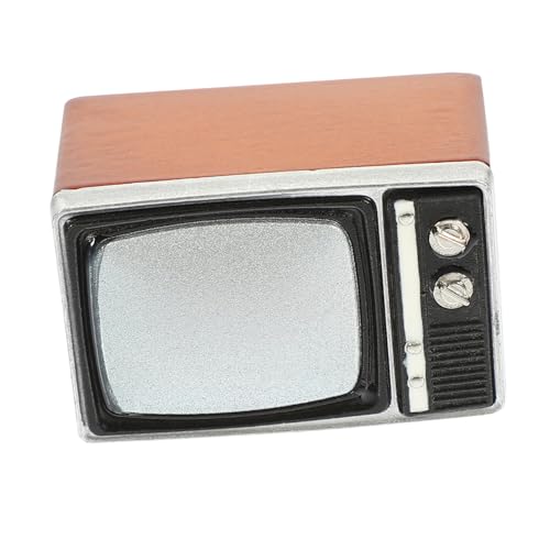 Hohopeti Retro-tv-Modell Entzückende Puppenmöbel Mini-hausmöbel Mini-Fernseher Miniatur-landschaftsornament Modell Für Puppenhausmöbel Simuliertes Tv-Modell Puppenhaus-puppenmöbel Holz von Hohopeti