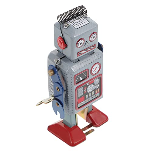 Hohopeti Roboterwicklung Spielzeug Basteln Für Kinder Uhrwerk-blechroboter Spielset Laufroboter Aufziehen Vintage-Wind Farbiger Blechroboter Osterkörbchenfüller Puppen Aufziehen Weißblech von Hohopeti