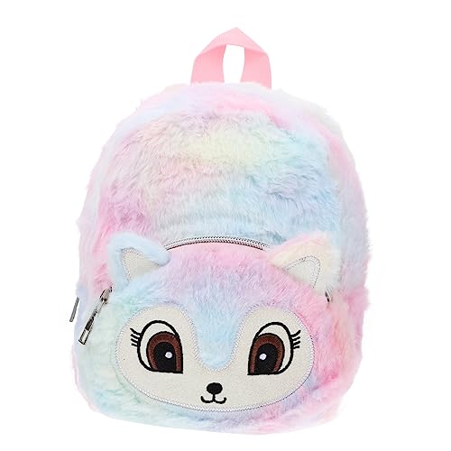 Hohopeti Rucksack schultüte büchertasche rucksäcke sportlich Schoolbag schul Tasche Schmuckbeutel für kleine Mädchen Kindertasche Schultertasche Schulter-Aufbewahrungstasche Plüsch Colorful von Hohopeti