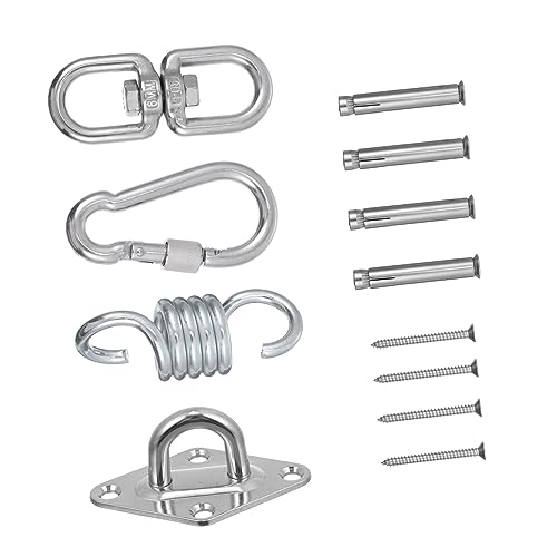 Hohopeti Robustes Schaukelaufhänger-Set für Hängesessel Outdoor-Schaukel-Set-Haken Zinklegierung Karabinerhaken von Hohopeti