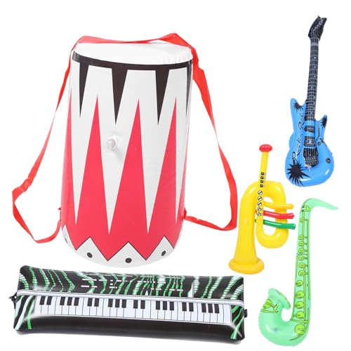Hohopeti Teiliges Aufblasbares Musikinstrument PVC Party Deko Requisiten Gitarre Saxophon Trompete Keyboard Schlagzeug für Jungen Mädchen Zufällige Farbe Hohopeti Teiliges Aufblasbares Musikinstrument PVC Party Deko Requisiten Gitarre Saxophon Trompete Keyboard Schlagzeug für Jungen Mädchen Zufällige Farbe von Hohopeti