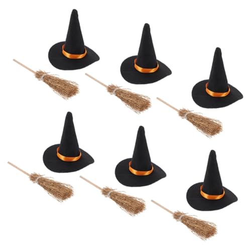 Hohopeti Teiliges Mini Halloween Deko Set mit Handgewebtem Besen und Filz Hexenhut Kreative Tisch und Regaldekoration für Kleine Räume für DIY Basteln und Party Zubehör Hohopeti Teiliges Mini Halloween Deko Set mit Handgewebtem Besen und Filz Hexenhut Kreative Tisch und Regaldekoration für Kleine Räume für DIY Basteln und Party Zubehör von Hohopeti
