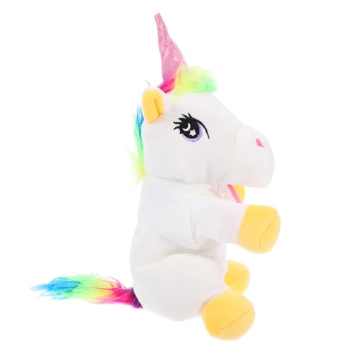 Hohopeti Tierische Marionette Spielzeuge Kinderspielzeug Handpuppe Für Kinder Handpuppe Zum Geschichtenerzählen Einhorn-Spielzeug Zum Selbermachen DIY Einhorn Puppe Stoff Weiß von Hohopeti