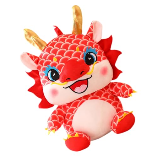 Hohopeti Plüschtiere Üsch Stofftier Rotes Dragon Plush Toy Chinesischer Stil Drachenpuppe Als Dekoration Für Chinesische Neujahr Geschenkidee Für Und Sammler von Hohopeti