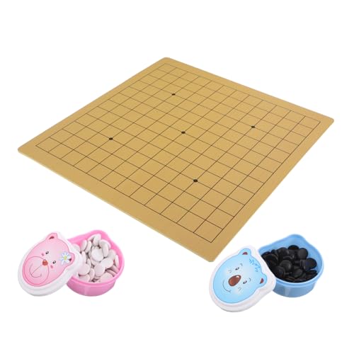 Hohopeti Tragbares Go Schachspiel Set mit Süßem Bär Leichtes Doppelseitiges Holzbrett Kunststoffsteine Strategisches Lernspiel für Anfänger für Reisen und Zuhause Hohopeti Tragbares Go Schachspiel Set mit Süßem Bär Leichtes Doppelseitiges Holzbrett Kunststoffsteine Strategisches Lernspiel für Anfänger für Reisen und Zuhause von Hohopeti