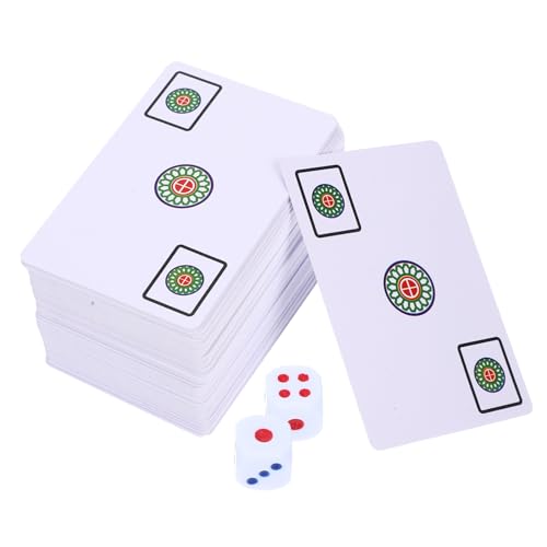 Hohopeti Tragbares Mahjong Kartenspiel wasserdichte Kleine Mahjong Karten mit Würfeln für Reisen Party Familie Klassische Chinesische Freizeitspiele Hohopeti Tragbares Mahjong Kartenspiel wasserdichte Kleine Mahjong Karten mit Würfeln für Reisen Party Familie Klassische Chinesische Freizeitspiele von Hohopeti