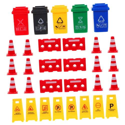 Hohopeti Verkehrszeichen Miniatur Verkehrsbarrieren mit Mülltonnen und Verkehrsleitkegeln Realistisches Verkehrssimulation für Drinnen und Draußen Pädagogisches Lernspielzeug Hohopeti Verkehrszeichen Miniatur Verkehrsbarrieren mit Mülltonnen und Verkehrsleitkegeln Realistisches Verkehrssimulation für Drinnen und Draußen Pädagogisches Lernspielzeug von Hohopeti