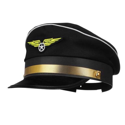Hohopeti Verstellbare Pilotenmütze für Erwachsene Kostümzubehör Halloween Cosplay Party Hut Attraktiv Leicht und Bequem Hohopeti Verstellbare Pilotenmütze für Erwachsene Kostümzubehör Halloween Cosplay Party Hut Attraktiv Leicht und Bequem von Hohopeti