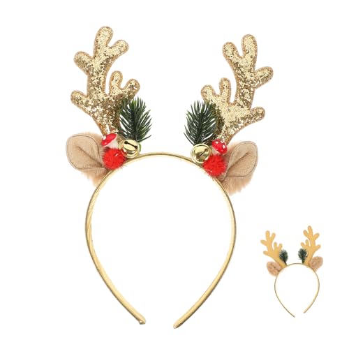 Hohopeti Weihnachtsgeweih Pailletten Stirnband Haarbänder Kopfband Weihnachts Rentier Geweih Kopfschmuck Weihnachts Haarreifen Weihnachts Stil Haarreifen Weihnachts Haar von Hohopeti