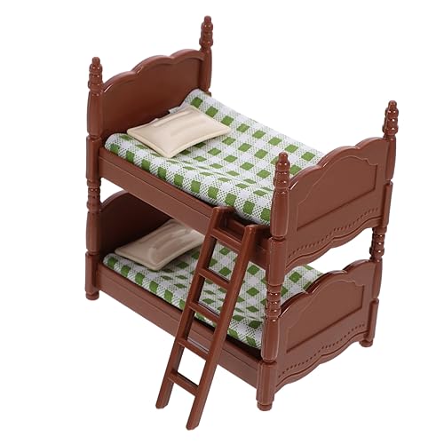 Mini-etagenbett-kinderspielzeug Schlafzimmer Doppelstockbett Für Puppen Etagenbett Spielzeug Puppenhaus-etagenbett Puppenhausbett Puppenhausmöbel Requisiten Plastik Green Hohopeti von Hohopeti