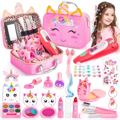 Hohosunlar Kinderschminke Set Mädchen, Waschbar Schminkkoffer Make Up Spielzeug, Haarschmuck Mädchen Glitzersteine Haare, Clip, Rollenspiel Geburtstage Weihnachten Geschenke für Kinder 3-12 Jahre Hohosunlar Kinderschminke Set Mädchen, Waschbar Schminkkoffer Make Up Spielzeug, Haarschmuck Mädchen Glitzersteine Haare, Clip, Rollenspiel Geburtstage Weihnachten Geschenke für Kinder 3-12 Jahre von Hohosunlar