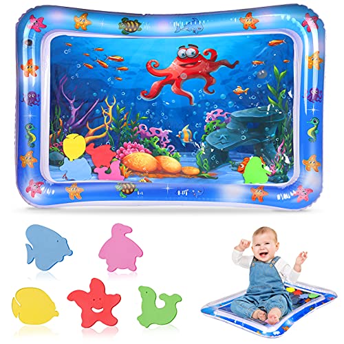 Hoiny Wassermatte Baby, Baby Spielzeuge 3 6 9 Monate, Wasserspielmatte Baby Aufblasbare Bauchzeit Matte für Baby Sensorisches Entwicklung Ausbildung,67 x 49 cm von Hoiny