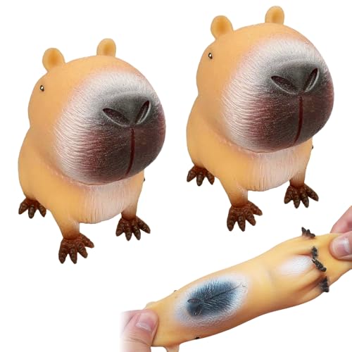 Hojalis 2 Stück Kapybara-Kugelfisch Anti Stress Stressbälle, Capybara Squishy Squeeze Toy, Anti Stress Spielzeug, Soft Capybara Toys Anti Stress, Stress Squeeze Spielzeug für Erwachsene und Kinder von Hojalis