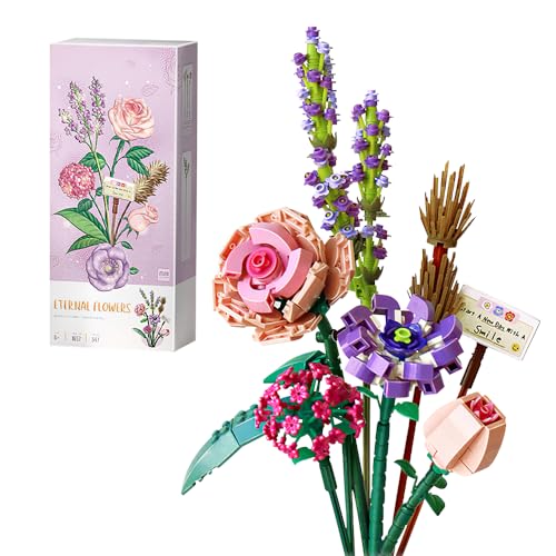 Hojalis Blumenstrauß Bausteine, 547 Teilige Künstliche Blumen Bausatz, Idee Blumen Bausteine Set, Botanische Sammlung Blumen Klemmbausteine für Home Deko, Zimmerdeko, Sammlung, Kinder 6+, (Ohne Vase) von Hojalis