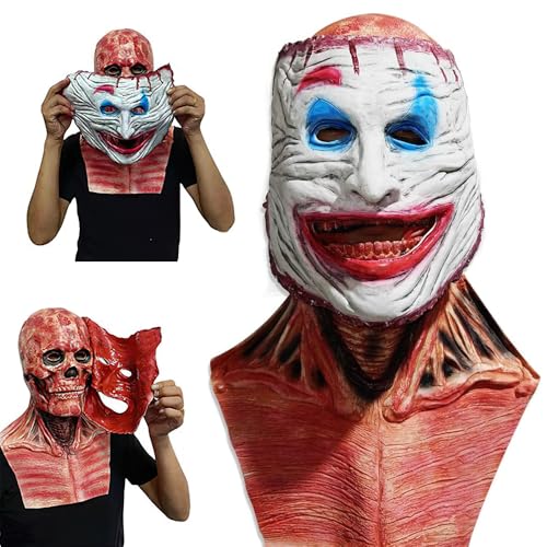 Hojalis Doppellagige Magnetische Halloween Maske Horror, Horror Clown Maske Doppelte Schicht, Doppelte Schicht Abziehbare Halloween Maske, Skelett Maske, Totenkopf Maske, für Halloween Cosplays von Hojalis