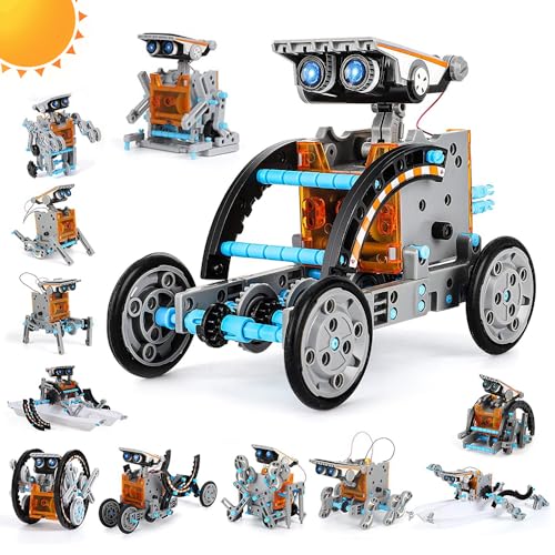 Hojalis STEM Solar Roboter Kit, Solar Roboter Spielzeug für Kinder, 12-in-1 STEM Solar Spielzeugen Robot Bausatz Set ab 8 9 10 11 12 Jahre, Solar Roboter Kit Weltraum Spielzeug von Hojalis