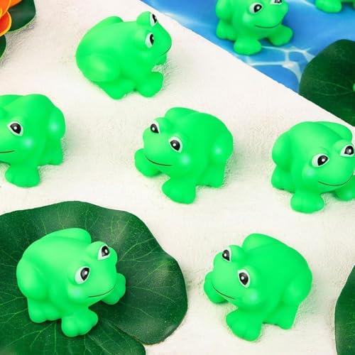 Froschfigur Froschspielzeug Für Kinder, Lustiger Grüner Klei ner Frosch - Quietschendes Und Schwimmendes Frosch-Badewannenspielzeug, Badespielzeug Aus Gummifröschen, 10 Stück von Holdes