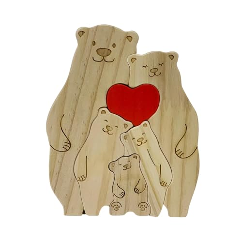Holdes Bär Familie Puzzle | Holzbär Familie Puzzles mit Herz | Künstlerische Desktop-Ornament, niedliche Dekorationen für Zuhause, Wohnzimmer, Schlafzimmer Holdes Bär Familie Puzzle | Holzbär Familie Puzzles mit Herz | Künstlerische Desktop-Ornament, niedliche Dekorationen für Zuhause, Wohnzimmer, Schlafzimmer von Holdes