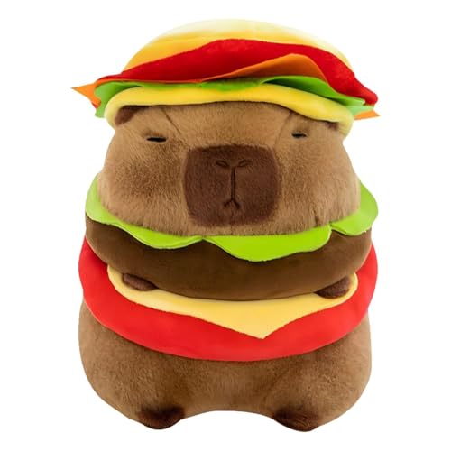 Holdes Capybara Burger Plüsch,Hamburger Capybara Plüsch - Capybara-Puppe, niedliches Kuscheltier-Kissen | Exquisites Cartoon-Tierpuppenspielzeug, Capybara-Plüschfigurenspielzeug für Ostern, von Holdes