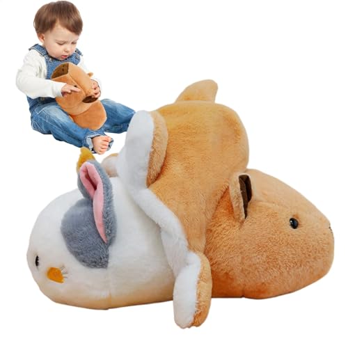 Holdes Capybara Plüschtier, Capybara Plüschkissen - Kuscheltiere für Mädchen,Doppelseitige Plüschpuppe, Stofftier, Plüschtiere für Mädchen, süße Stofftier-Wendekatze für und Mädchen von Holdes