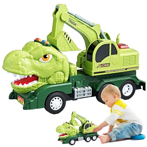 Holdes Dinosaurier-LKW-Transporter, Dino-LKWs für,Autospielzeug Dinosaurierauto -LKW -Spielzeug | Ziehen Sie zurück, Dinosaurier -Ingenieurfahrzeug -Lernspiele, Reibungsdino -Spielzeug für Kinder im von Holdes