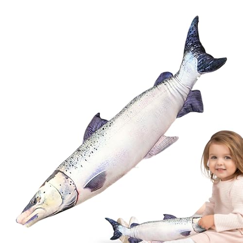 Holdes Fischplüsch,Fischstofftier - Kuscheltiere Cartoon Plüschpuppe Simulation Fisch,23,6 Zoll Cartoon Fisch Plüsch Stofftier Kinder Plüschtier Kissen für Sofa, Schlafzimmer, Autodekoration von Holdes