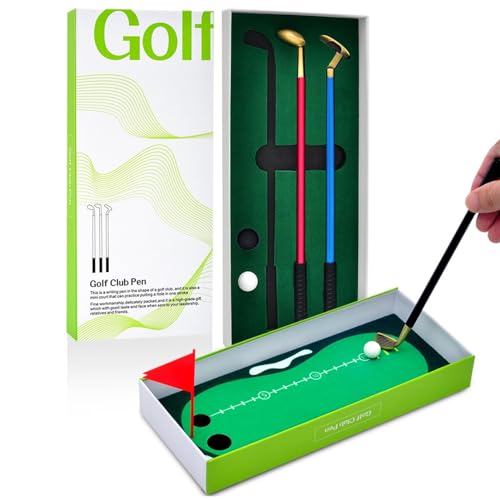 Holdes Golfschläger-Stiftset, Minigolf-Stiftspiel - Lustiges Goldspiel mit Minibällen und Putting Green | Desktop-Golfballspiel, Belohnungen, Abschlussfeiern, Jubiläen von Holdes