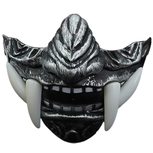 Holdes Halbes Gesicht mit Zähnen | Gruselige Requisiten Horror Cosplay Fangs Kostüm Zubehör | Lustige Halloween Fangzähne Angenehm Tragen Tier Schädel Design für Mottopartys Holdes Halbes Gesicht mit Zähnen | Gruselige Requisiten Horror Cosplay Fangs Kostüm Zubehör | Lustige Halloween Fangzähne Angenehm Tragen Tier Schädel Design für Mottopartys von Holdes