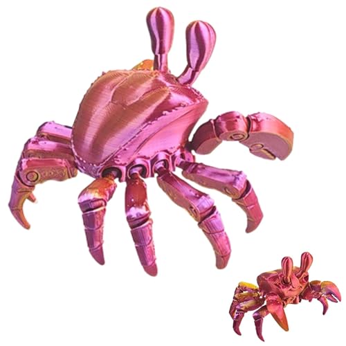 Holdes Krabbenfigur-Dekoration, kleine Krabbenfigur | 3D-Druck-Krabbenspielzeug - Bewegliche Krabbenfigur, Heimdekoration für Aquarium, Ornament, kreatives Action-Modell von Holdes