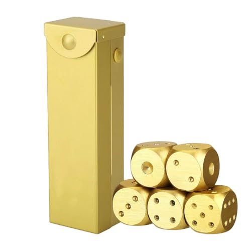 Holdes Metallspielwürfel, Legierungswürfel | Spiel Poker Würfel,Robustes Würfelset aus massivem Metall, exquisites tragbares Würfelspielspielzeug, kleines Pokerspiel-Würfelset für Poker, Versammlungen von Holdes