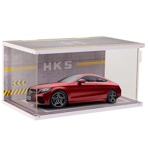 Holdes Modell-Garage-Spielzeug, Modellauto-Garage-Display | 1:32 Desktop-Ornament-Garagenmodell - Parkplatz-Szenenmodell mit LED-Licht, Parkhaus-Modellspielzeug für Kinder, Desktop-Ornamente von Holdes