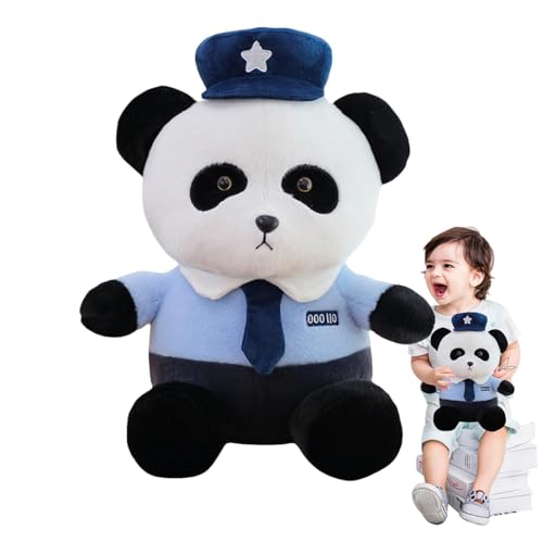 Holdes Panda-Plüschpuppe, Panda-Plüschtier, Entzückendes Panda-Spielzeug mit und Krawatte, Weiches, gemütliches Tierspielzeug, Schlafbegleiter für Zuhause, Wohnzimmer, Schlafzimmer von Holdes