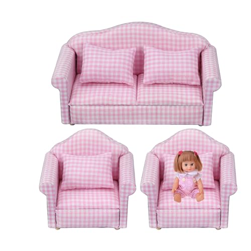Holdes Sofa Haus mit Kissen, Miniatursofa mit | Gepolsterter Liegestuhl, hohe Simulation 1:12, Spielzeug für Wohnzimmermöbel, neigbar, gepolstert, Lesestuhl Holdes Sofa Haus mit Kissen, Miniatursofa mit | Gepolsterter Liegestuhl, hohe Simulation 1:12, Spielzeug für Wohnzimmermöbel, neigbar, gepolstert, Lesestuhl von Holdes