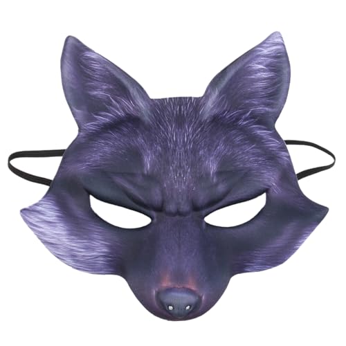 Fuchs Maske Halbes Gesicht Maskerade Maske für Halloween Cosplay Kostüm Dekorative Karneval Weihnachten Maskerade von Holibanna