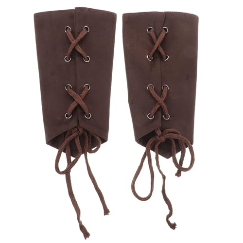 Holibanna 1 Paar Bayerischer Handschutz Armschiene Piratenstiefel Mittelalterlicher Armwickel Larp-armbezüge Mittelalterliche Accessoires Für Damen Renaissance-armmanschette Brown Polyester von Holibanna