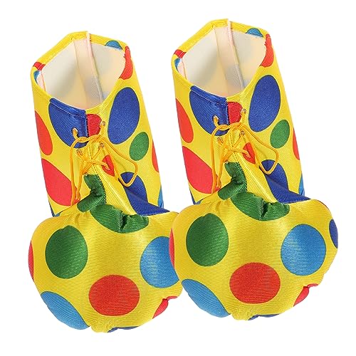 Holibanna 1 Paar Erwachsene Bunte Gepunktete Clown-schuhe Requisiten Kostüme Für Erwachsene Perücke Clownonkel Poncho Clown-zubehör Clown-kostüme Foto Clown Kostüm Herren Stoff von Holibanna