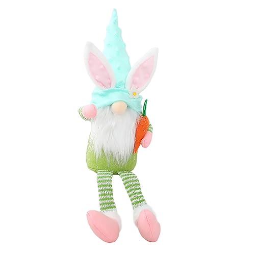 Holibanna 1 STK. Osterpuppe Kinderspielzeug Plüsch Graduierte Figur Zubehör Für Babypuppen Gnomenfiguren Gehäkelte Puppe Hase Gnom Puppe Mädchen Motivationspuppen Zwerge Green Stoff von Holibanna