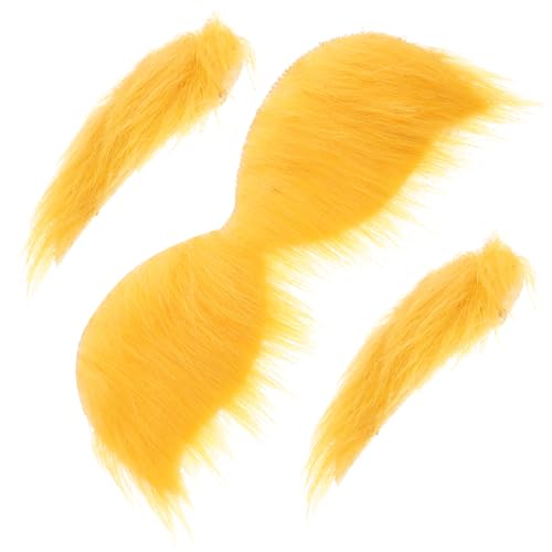 Holibanna 1 Satz Bart- und Augenbrauenset Bausatz Bartschneider Männer Eber rote Nase künstlich Halloween schminken Halloween-schminke Beard Set Partyzubehör Bequeme Augenbraue Stoff Yellow von Holibanna