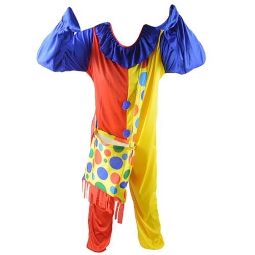 Holibanna 1 Satz Clownkostüm Für Erwachsene Halloween Clown Kostüm Damen Süßes Clownkostüm Karneval Masken Clownkostüm Für Clownkostüm Für Herren Kostüme Outfit Colorful Polyester von Holibanna