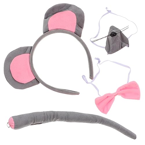 Holibanna 1 Satz Cosplay-Stirnband kleidung kinder kinderkostüme kinder costume Kostümzubehör Mäusenase Stirnband mit Mäuseohren Mäusekostüm für Jungen Party dekoratives Stirnband Stoff von Holibanna