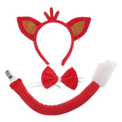 Holibanna 1 Satz Fuchs Stirnband fuchs haarreif Fuchs Haarband Fuchs Kopfbedeckung Fuchs Ohren Kopfbedeckung Fuchs Kopfschmuck Fuchsohren Kostüm süße Tierstirnbänder Fuchskleid Polyester rot von Holibanna